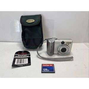 Canon PowerShot A80 4.0MP Flip Screen Digital Camera Silver Tested works